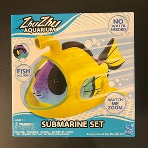 Zhu Zhu Aquarium by Cepia Submarine Set w/ Blue Fish, No Water Needed, Ages 4+